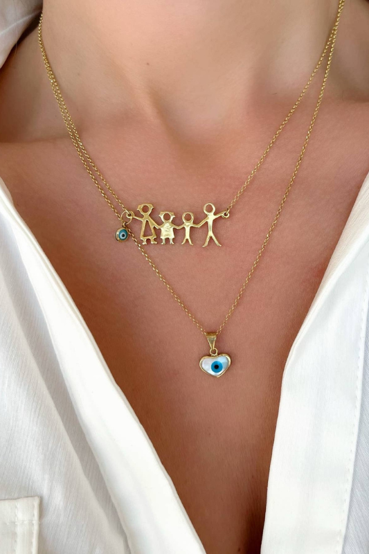 Evil Eye Necklace | Layered Necklace | Evil Eye Jewelry | Pendant Collier |  Hearts Jewelry - Necklace - Aliexpress
